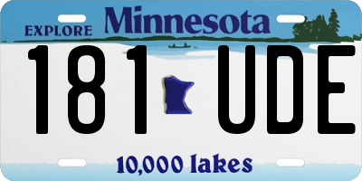 MN license plate 181UDE