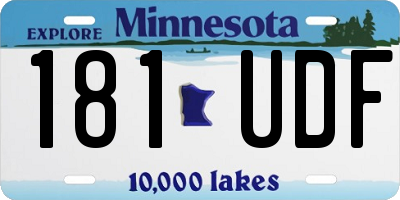 MN license plate 181UDF