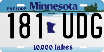 MN license plate 181UDG