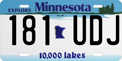 MN license plate 181UDJ