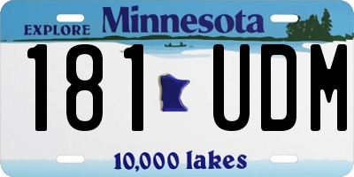 MN license plate 181UDM