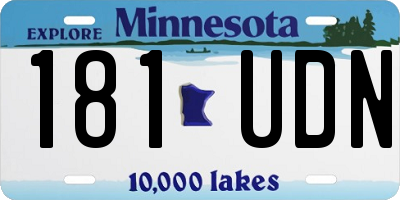 MN license plate 181UDN