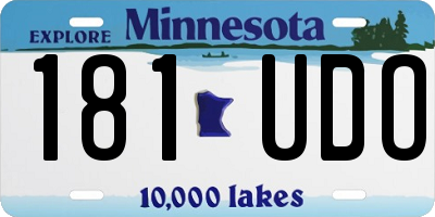MN license plate 181UDO