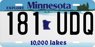 MN license plate 181UDQ