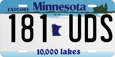 MN license plate 181UDS