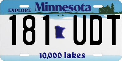 MN license plate 181UDT