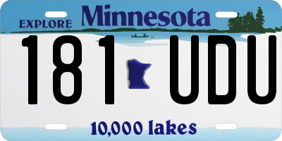 MN license plate 181UDU