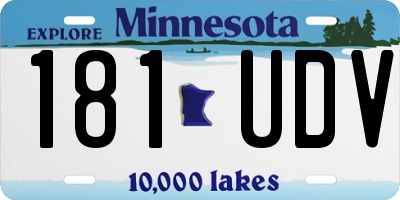 MN license plate 181UDV