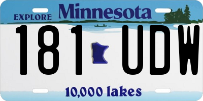 MN license plate 181UDW