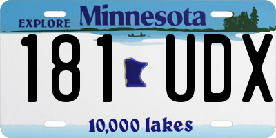 MN license plate 181UDX