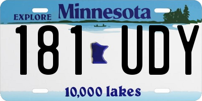 MN license plate 181UDY