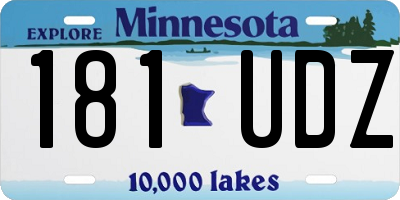 MN license plate 181UDZ