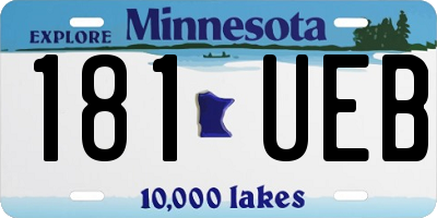 MN license plate 181UEB