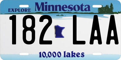 MN license plate 182LAA