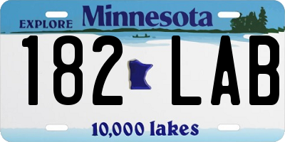 MN license plate 182LAB