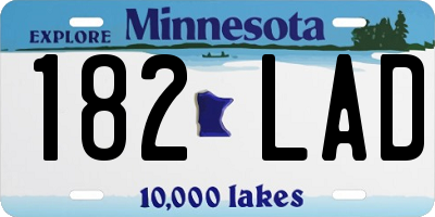 MN license plate 182LAD