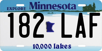 MN license plate 182LAF