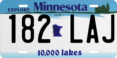 MN license plate 182LAJ