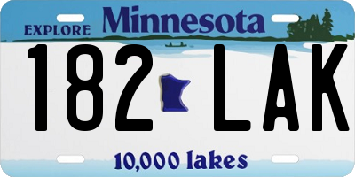 MN license plate 182LAK