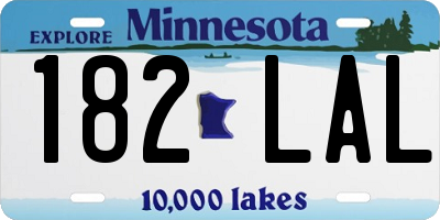 MN license plate 182LAL