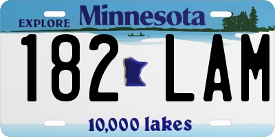 MN license plate 182LAM