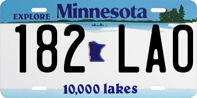 MN license plate 182LAO