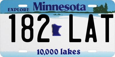 MN license plate 182LAT