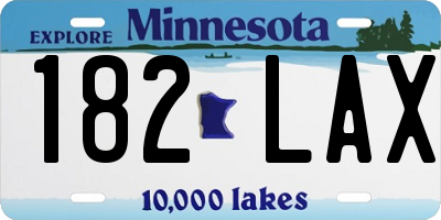 MN license plate 182LAX