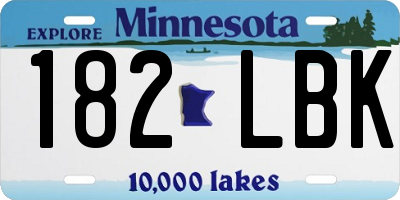 MN license plate 182LBK