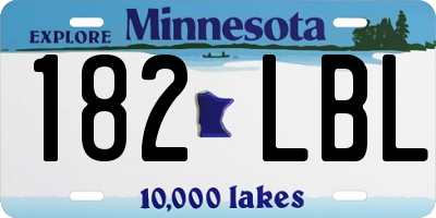 MN license plate 182LBL
