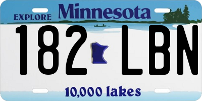 MN license plate 182LBN