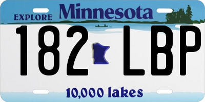MN license plate 182LBP