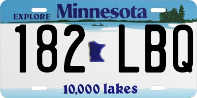 MN license plate 182LBQ
