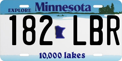 MN license plate 182LBR