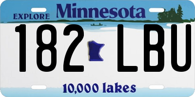 MN license plate 182LBU