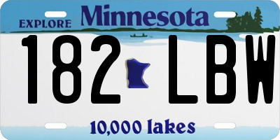 MN license plate 182LBW