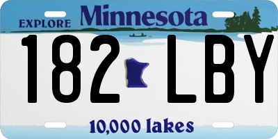 MN license plate 182LBY