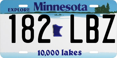 MN license plate 182LBZ
