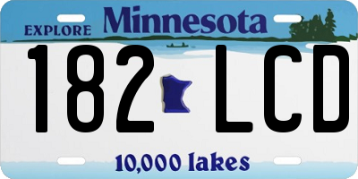 MN license plate 182LCD