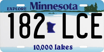 MN license plate 182LCE