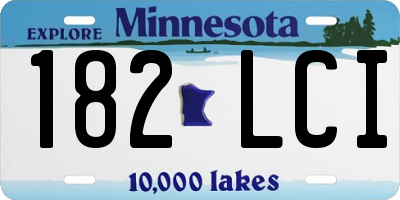 MN license plate 182LCI