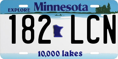 MN license plate 182LCN
