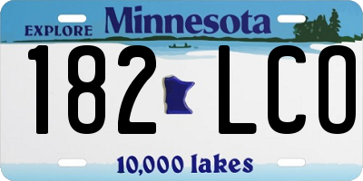 MN license plate 182LCO
