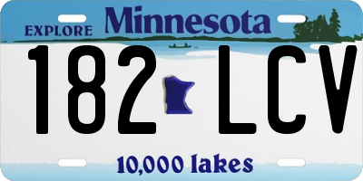 MN license plate 182LCV