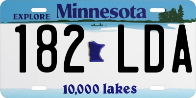 MN license plate 182LDA