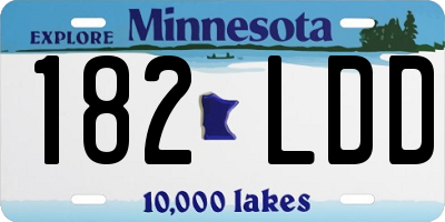 MN license plate 182LDD
