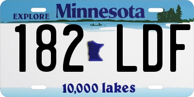 MN license plate 182LDF