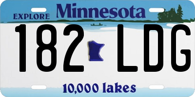 MN license plate 182LDG