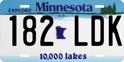 MN license plate 182LDK