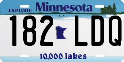 MN license plate 182LDQ